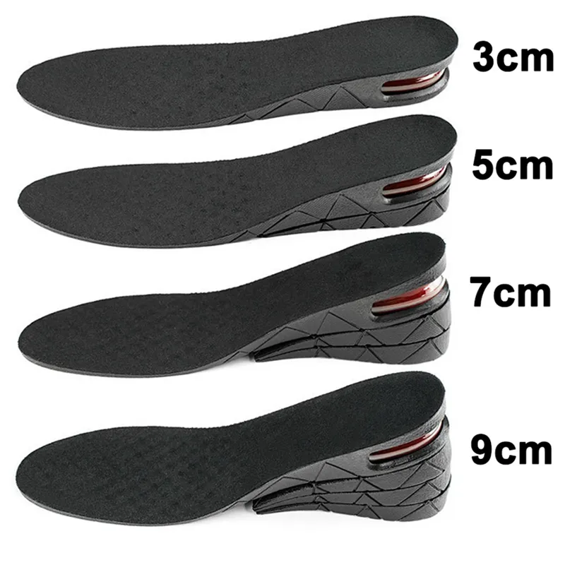 Стельки для увеличения высоты Air Shoes Вставки для подъема подушек Мужчины Женщины 3 9 см Переменная стелька Регулируемая подушечка для ног 220610