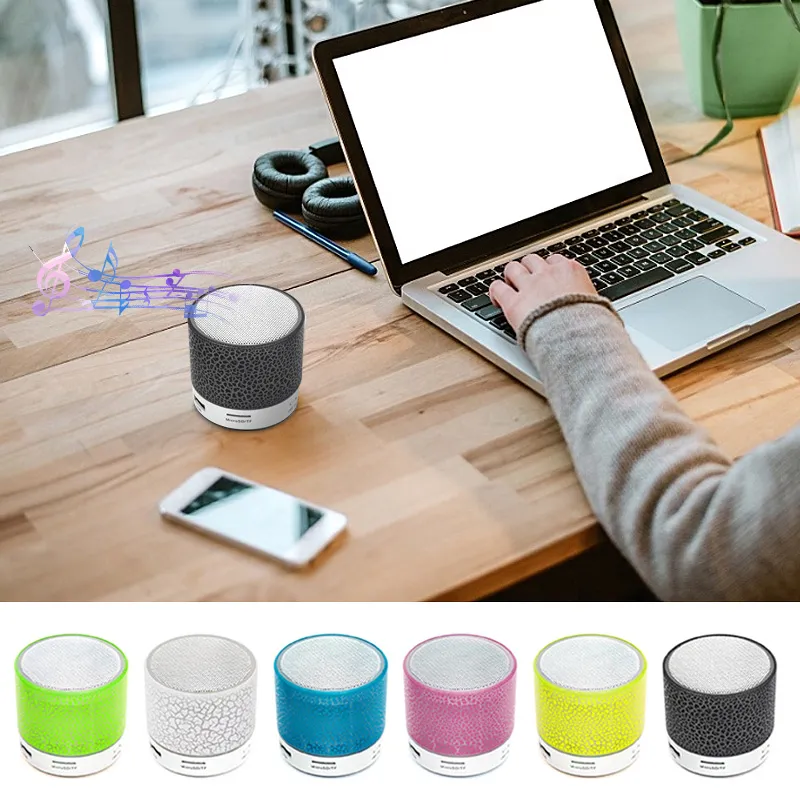 Barre de son Haut-parleur Bluetooth Mini haut-parleur sans fil Crack LED Carte TF USB Subwoofer Portable MP3 Musique Colonne sonore pour PC Téléphone portable