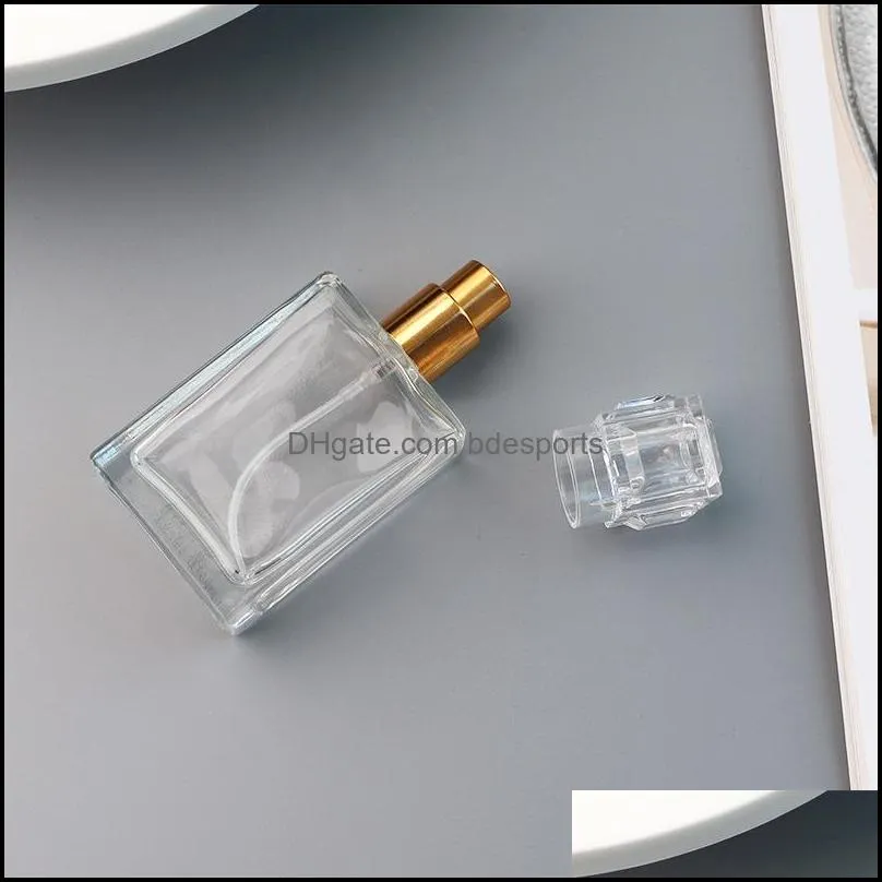 1Oz 30ML Empty Perfume Bottles Elegant Square Clear Glass Bottle Fine Mist Atomizer for Perfumes, Colognes, and Aromatherapy Sprays
