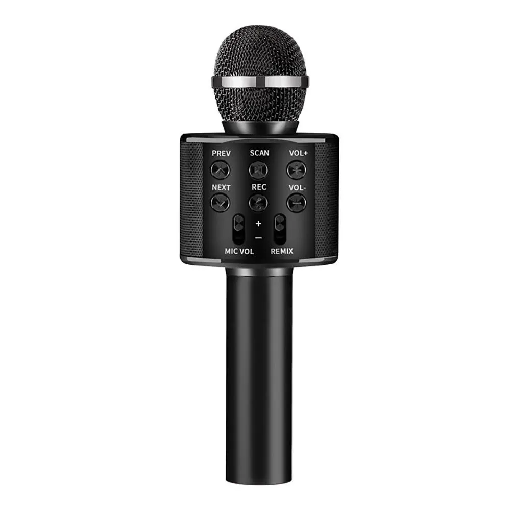 WS 858 Microfoon Wireless Bluetooth USB Professionele condensor Karaoke Mic Stand Radio Spreker Mikrofon Studio Recording