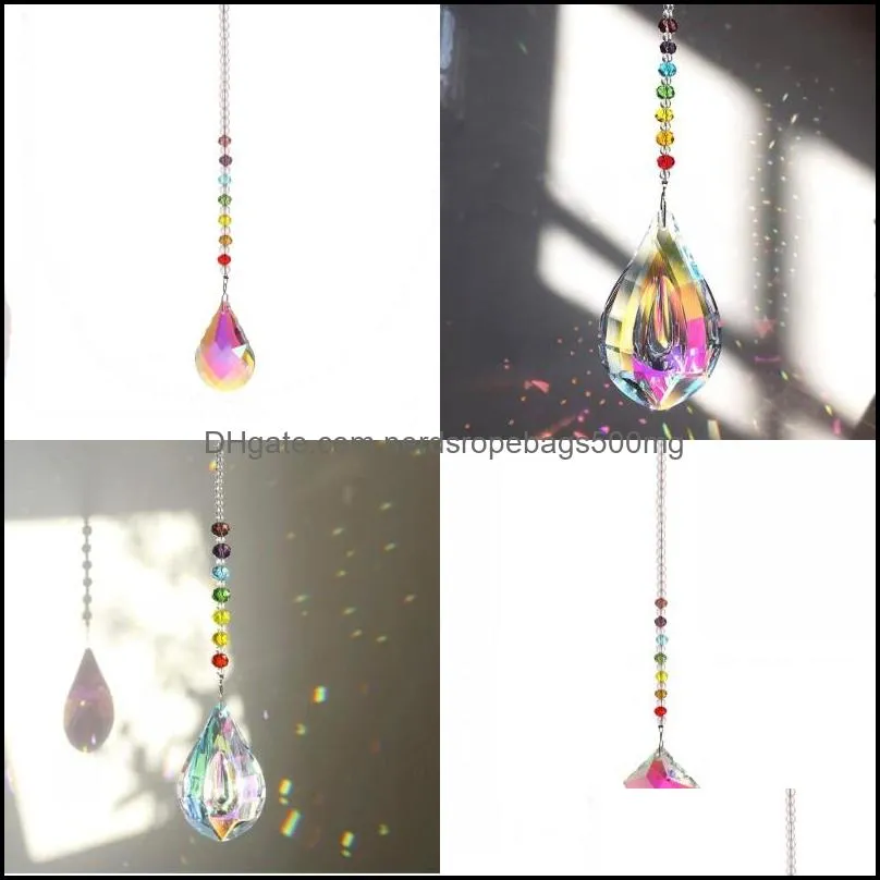 Colour Crystal Gourd Pendants Chain Handmade Scallop Pattern Rhinestone Decoration Jewelry Hanging Curtain DIY New Arrival 8sn J2