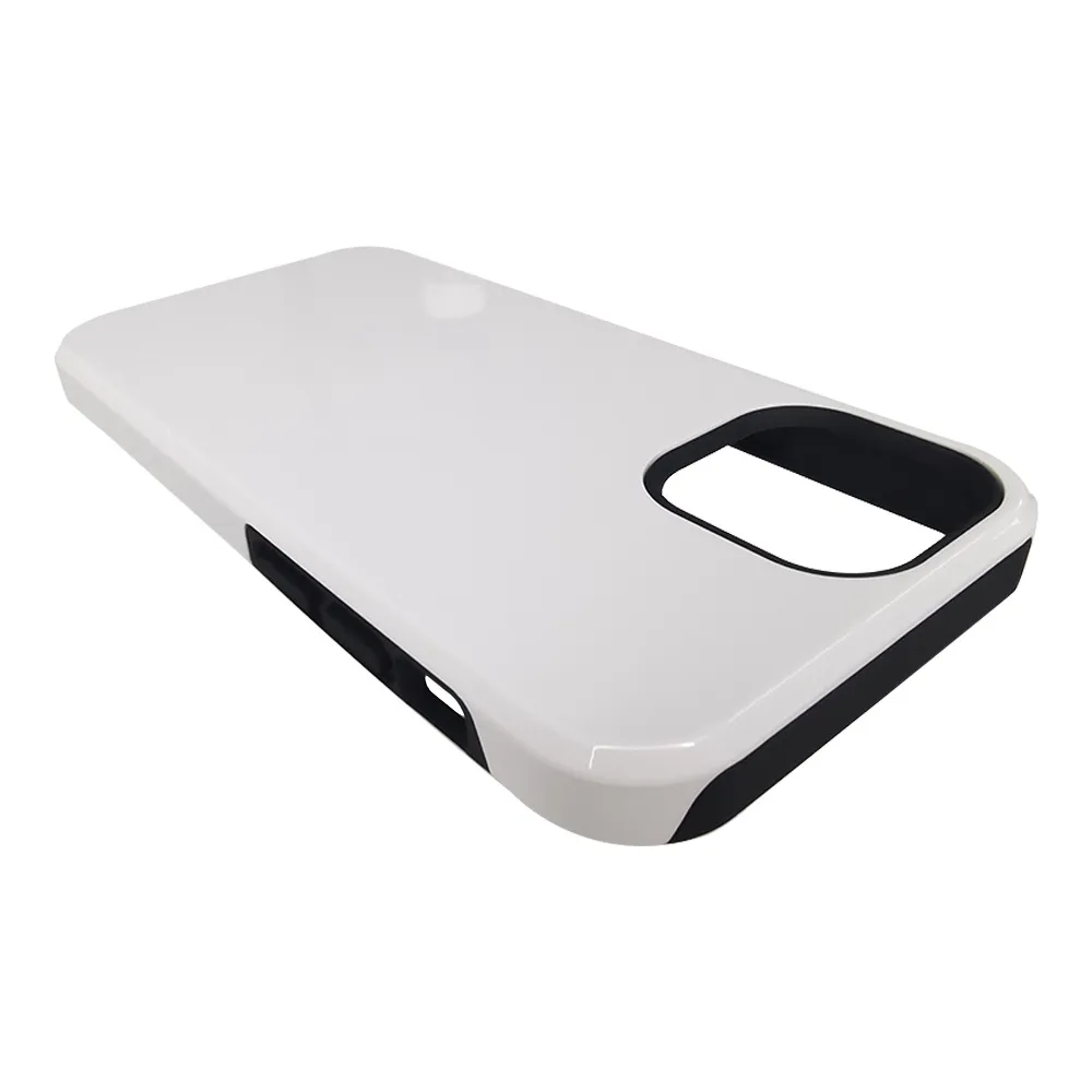 Blank 3D 2 in 1 TPU PC Sublimation Phone Case Blanks für iPhone 14 13 12 Mini 11 Pro Max X XR XS Support Wireless Ladung Support