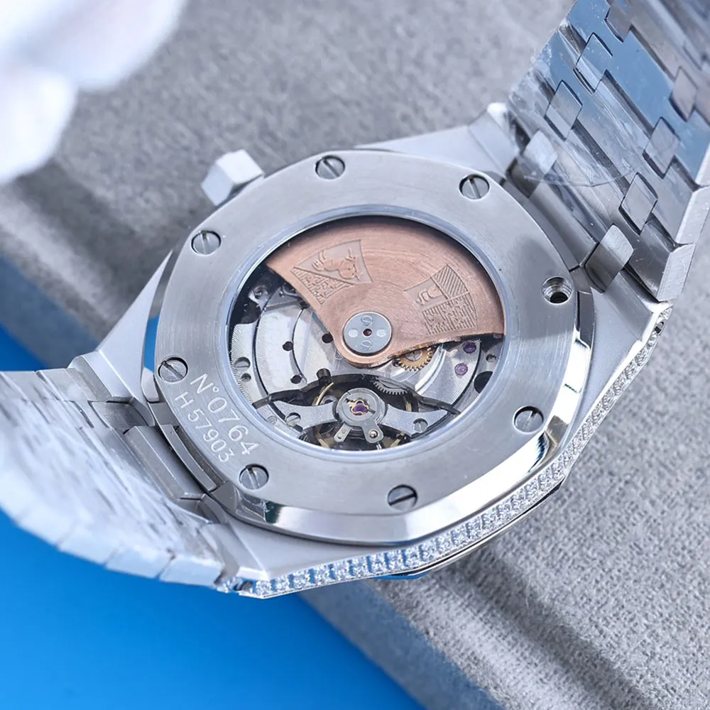 Mekanik el yapımı erkeklerle otomatik saat otomatik tam saat 41mm elmas çelik çelik safir bayanlar iş montre de lüks l