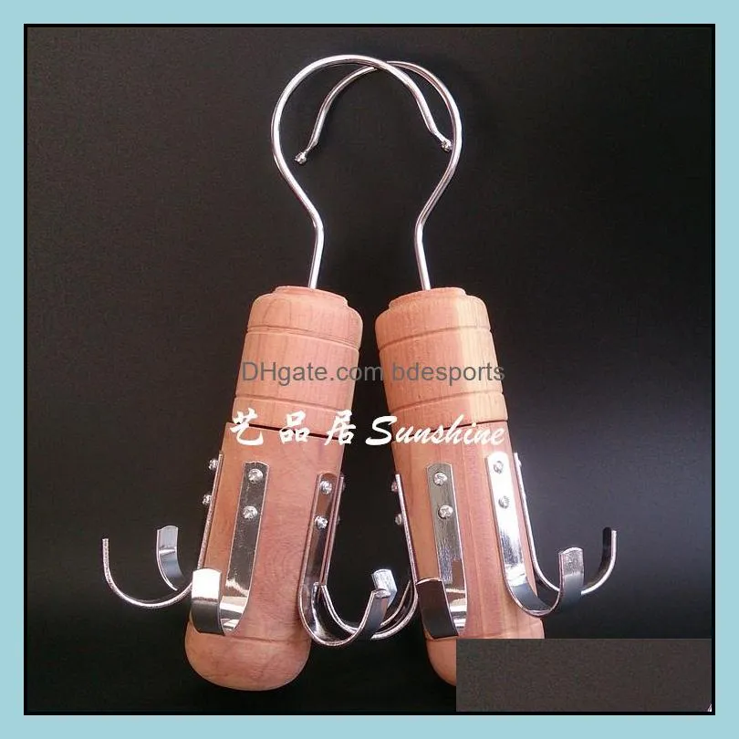 cedar belt spinner wooden hangers log color,no painting lenght:20.5cm wide:3.30cm weight:300g 4 or 6 Stainless steel hooks