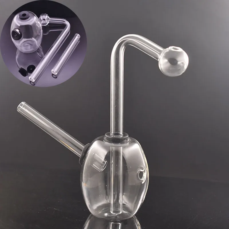 Grossistprisglas rökning vatten bong vattenpipa med tjock pyrex klar hård återvinnare dab rig hand olja brännare bongs för rökverktyg