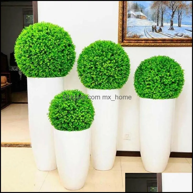 Green Artificial Greenery Plant Ball Topiary Tree Boxwood Wedding Party Home Outdoor Decoration Plants Plastic Grass Balls Manmade House