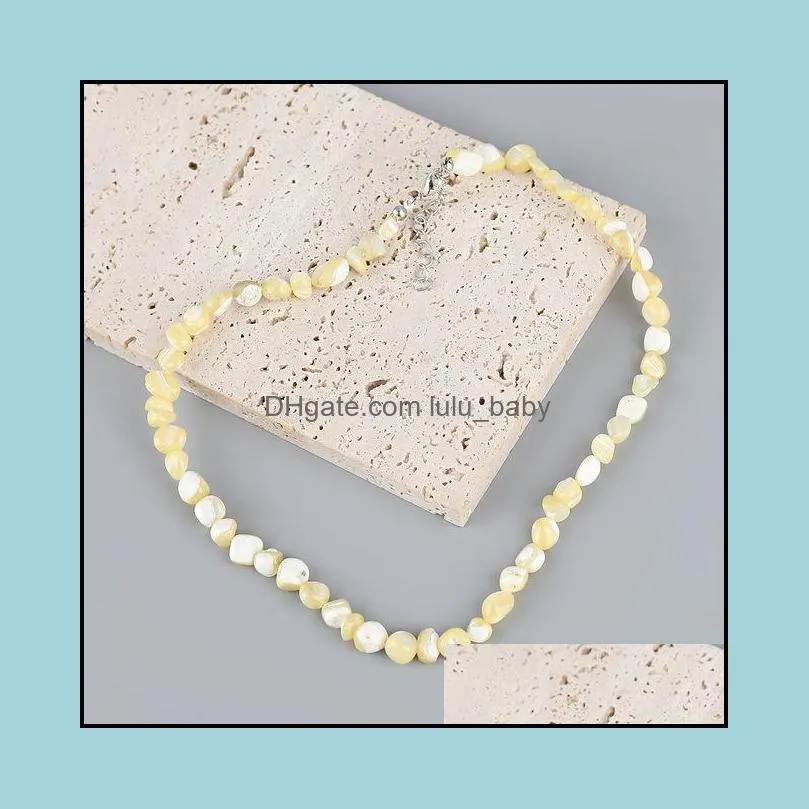 2021 simple colorful beads choker necklace fashion women short bohemian summer chain