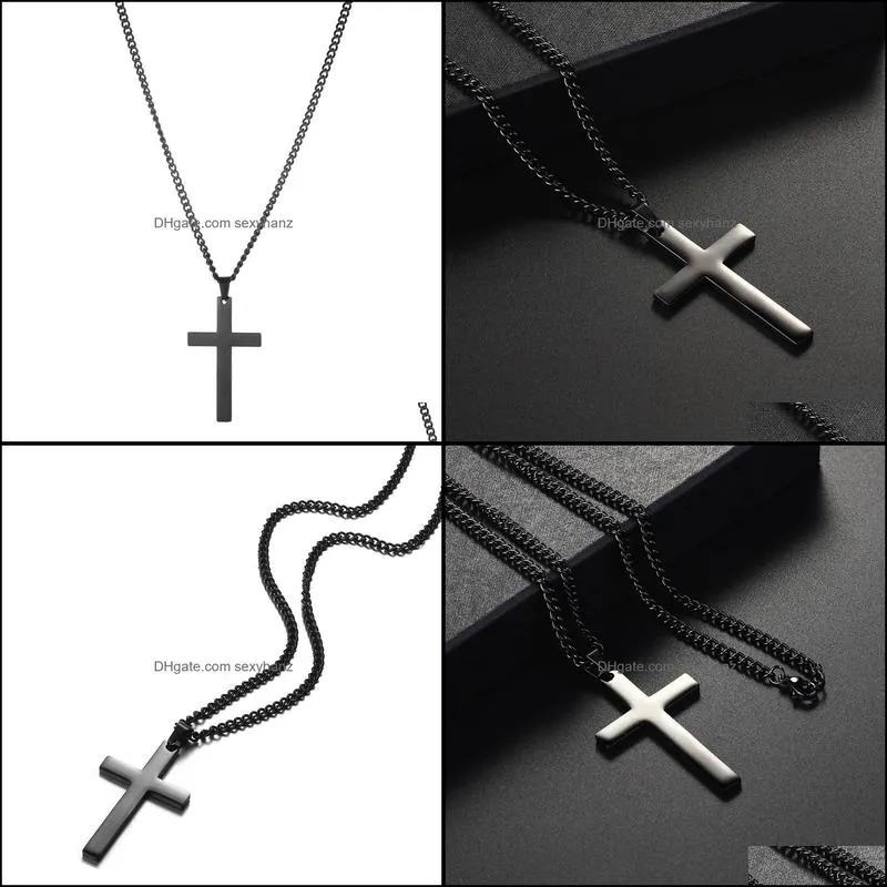 classic cross necklace fashion new stainless steel chain pendant necklace for men jewelry gift collar hombres