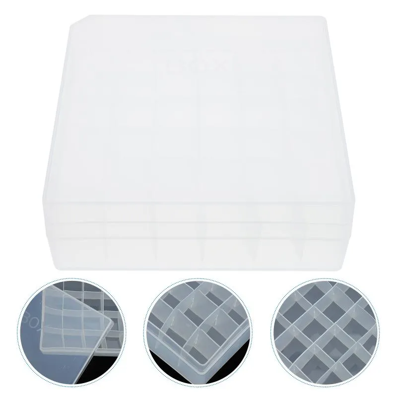 Gift Wrap Small Item Box Essential Oil Storage Sample Vial Glass Grid Clear Plastic BoxGift