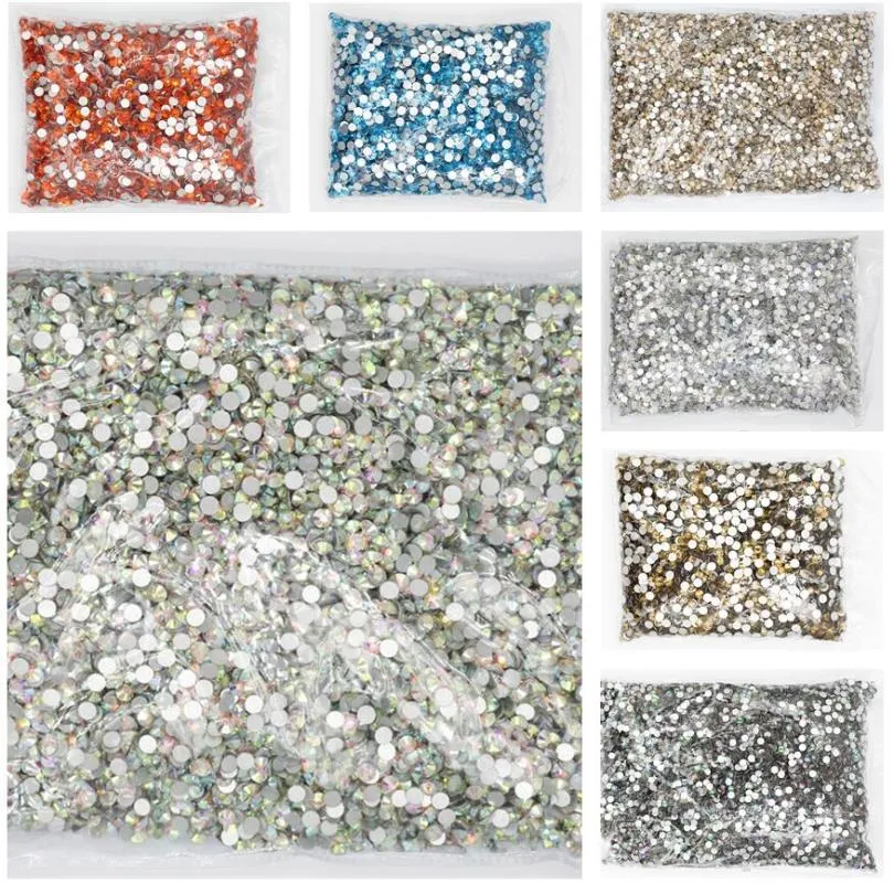 Decorazioni per nail art 100Gross SS16 Big Bulk Package 50 colori Flatback Crystal AB Strass non fissi Strass per abbigliamento decorativo