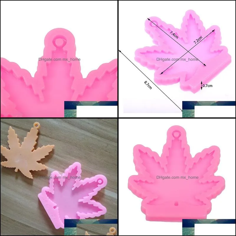 DY0155 Shiny Maple Leaf Leaves Silicone Molds For DIY Truck Key Ring Epoxy Resin Mold Craft Custom Keychain