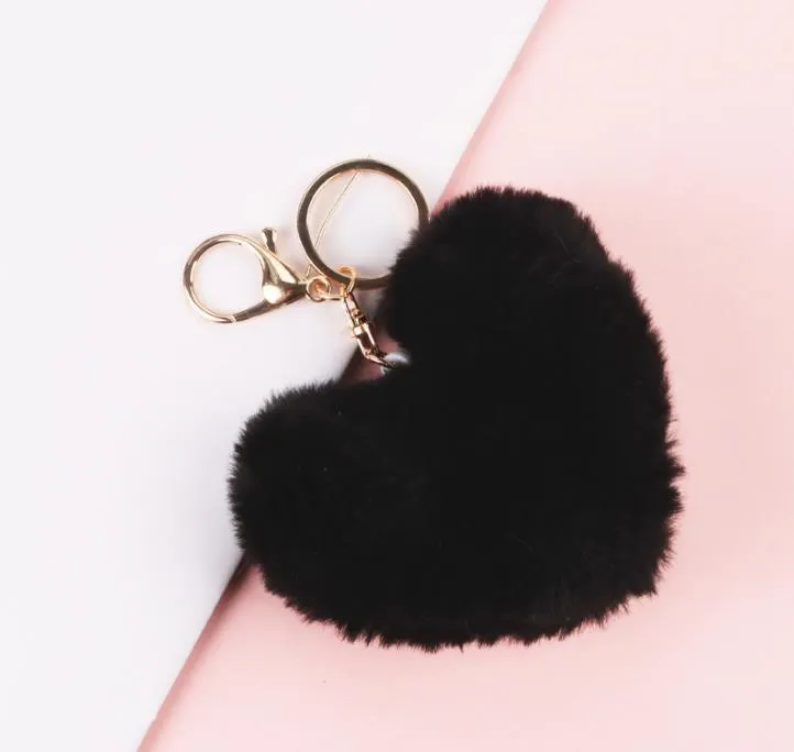 Party Favor Fashion Love Plush Pendant Heart Key Chain Keychain Cute Stuffed Plush Car Accessories Bag Ball Toy Gifts SN6206