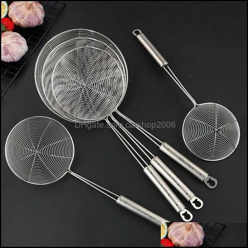 Kitchen Tools Oil Pot Strainer Ladle Skimmer Oval Fine Mesh Stainless Steel for Food Kitchen Accessories 20220425 E3