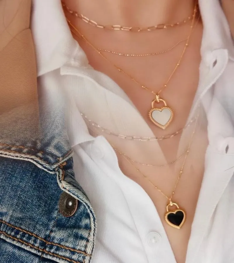 Pendant Necklaces Super Fashion Heart Design Charm Chain Necklace Women Handmade DIY JewelryPendant