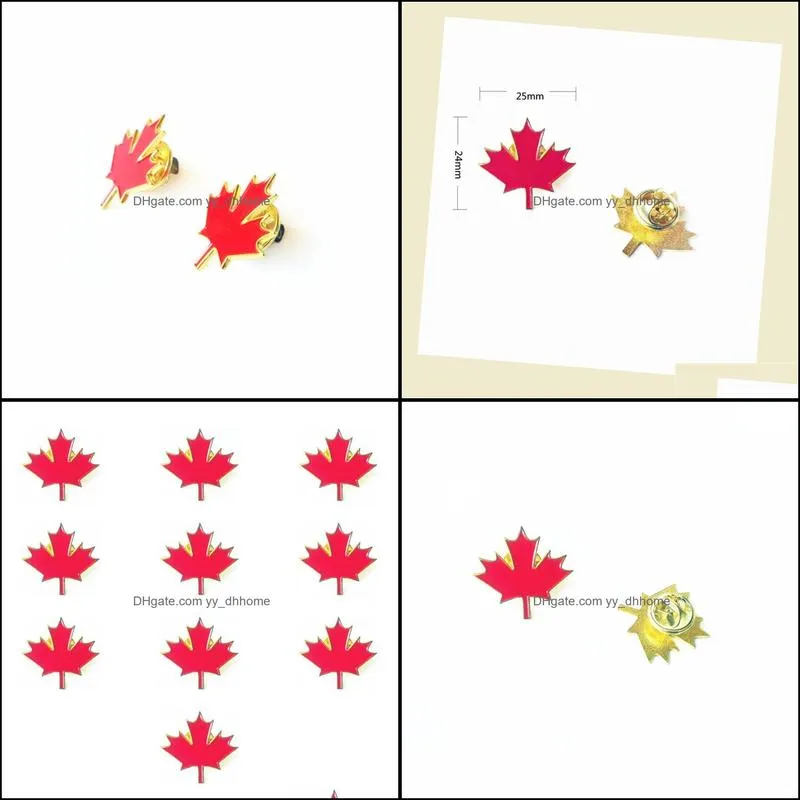 Party Favor Canadian Maple Leaf badge stationery pattern metal paint Brooch suit Butterfly