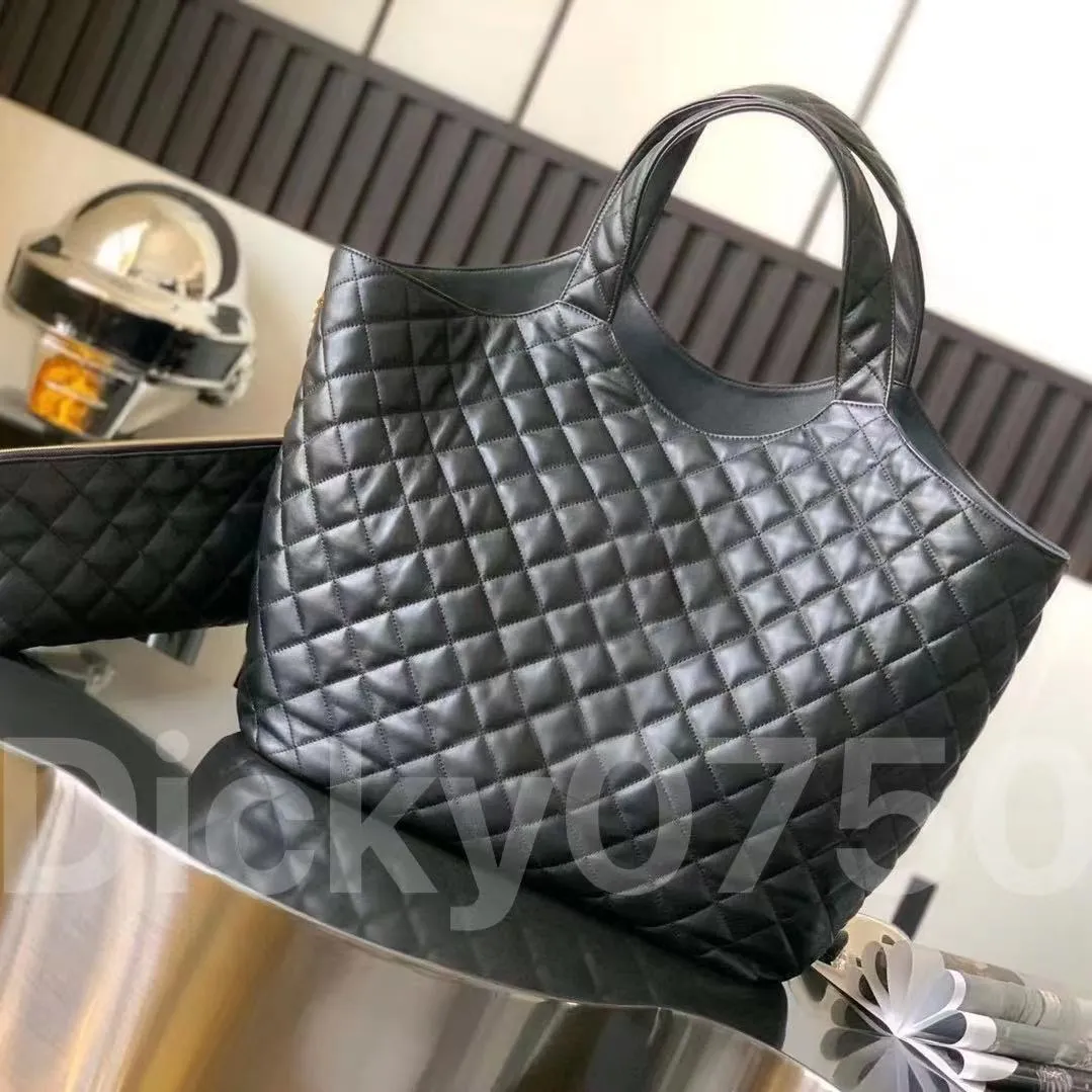 Icare Tote Shoulde Shoppingväskor Dicky0750 Designer Handväska Stor Lyxig Äkta Läder Väskor Handväskor Lammskinn Kvinna Lady Maix Crossbody-väska Thread Pouch Classic