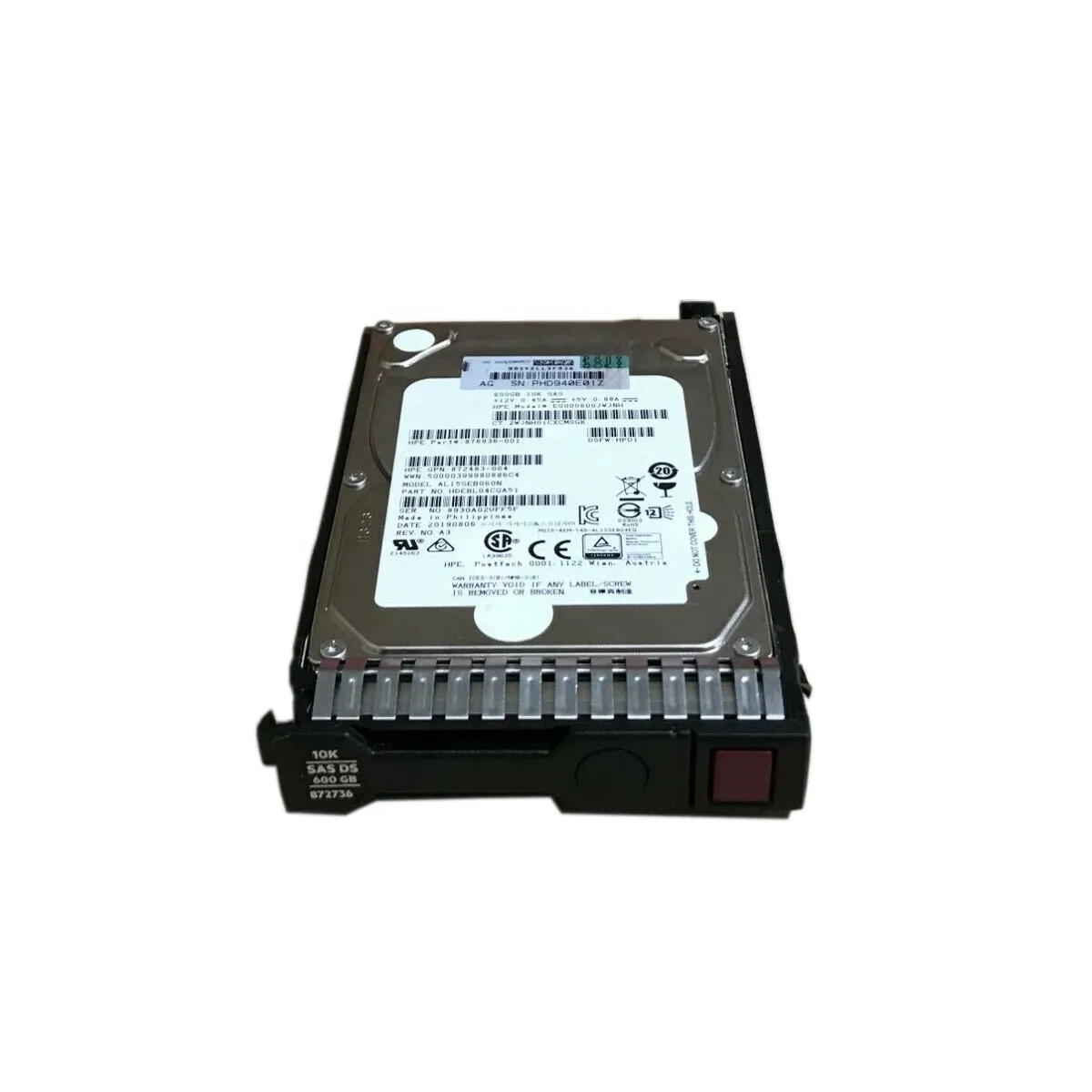 محركات الأقراص الصلبة 600 جيجابايت SAS 10K SFF SC DS HDD 872477-B21 872736-001 ضمان جديد في المربع الأصلي