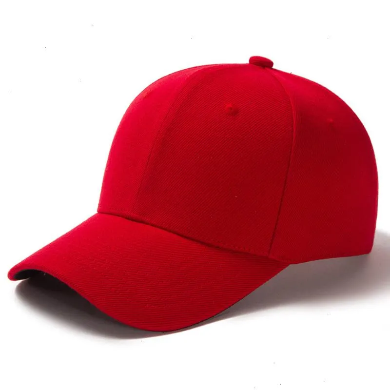 Сплошная бейсболка с твитом 6 панель Men Caps Daily Женская летняя шляпа Игнутая края регулируемой красно -белоснежный серый черный
