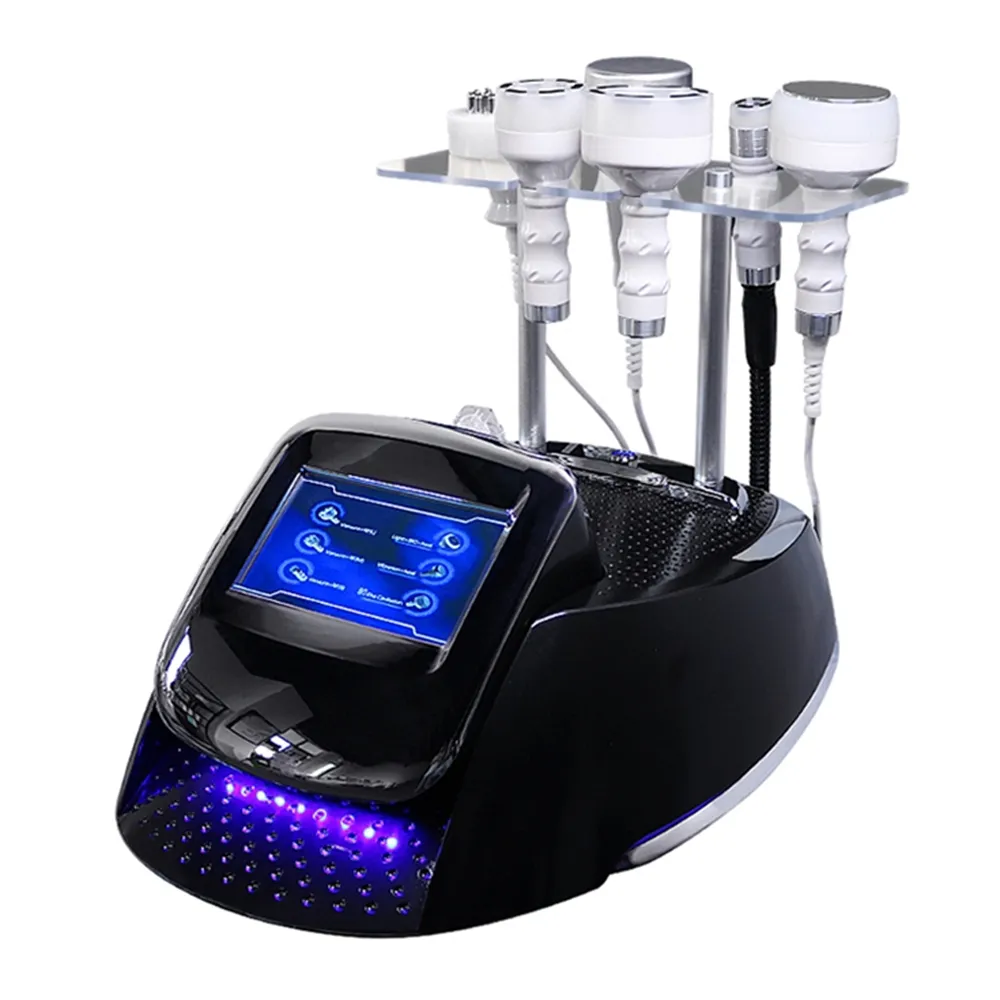 Cavitation ultrasonique professionnelle 5D 6 en 1 80k amincissant la combustion des graisses RF pressothérapie sous vide stimulateur musculaire massage corps sculpter la machine de spa pour une utilisation en salon