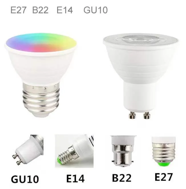 GU10 E27 E14 GU5.3 MR16 SPOT LULBS BROMBILLAS LED LAMPAGNI RGBW 8W LAMPE DIMMABILE LED BIANCA DEMABILE 16 colori con telecomando