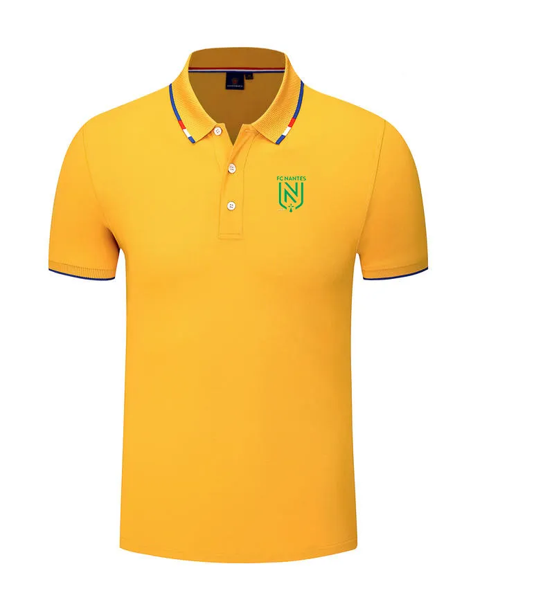 FC Nantes Men's and women's POLO shirt silk brocade short sleeve sports lapel T-shirt LOGO can be customized