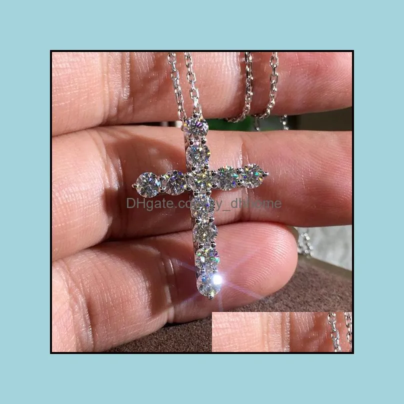 pendant necklaces 2022 fashion cross necklace silver color on the neck for women anniversary gift jewelry wholesale moonso x6152