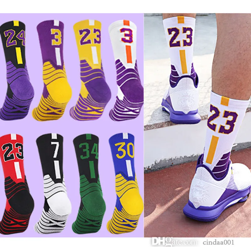 Mens Professional Sports Socks Basketball Socks Childrens Middle Tube Thandduk Bottom Ball Sock