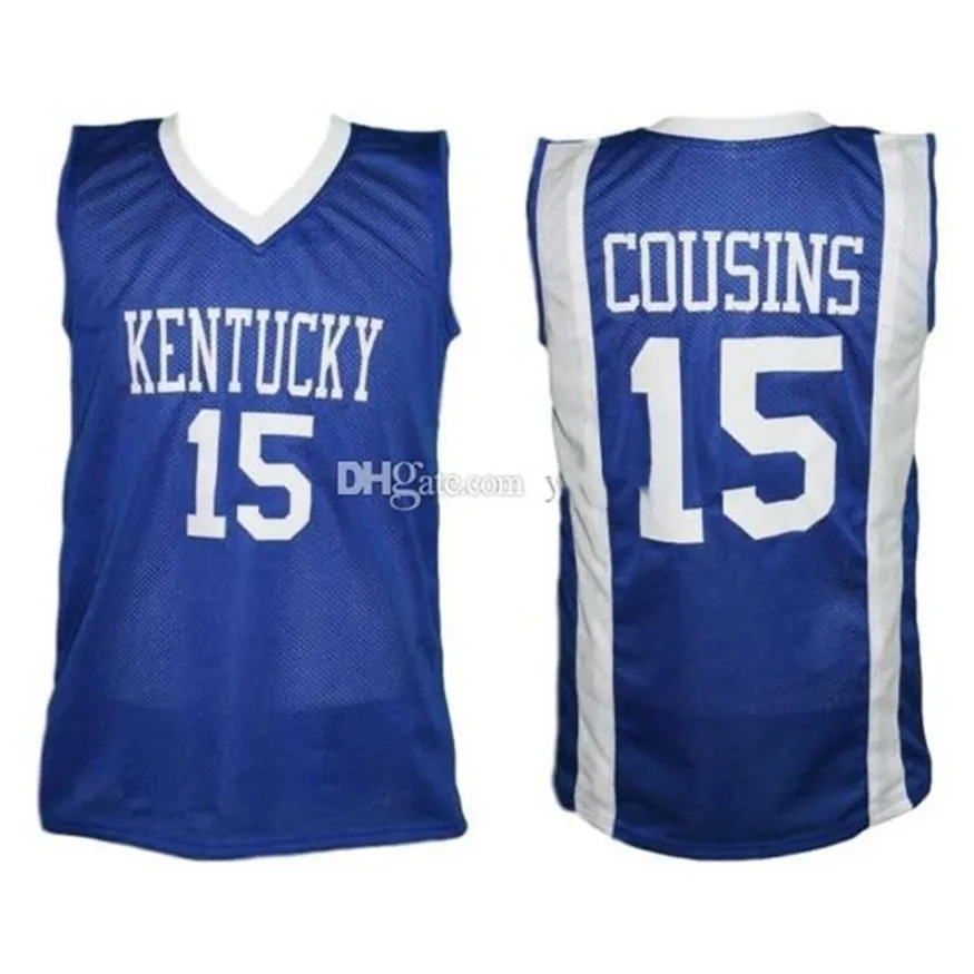 Nikivip Demarcus Cousins＃15 Kentucky Wildcats College Retro Basketball Jersey Mens Stitched Custom Any Number Name Name Jerseys