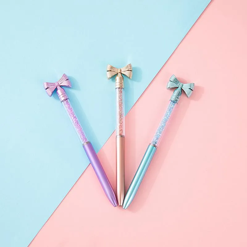 Turn The Ballpoint Pen Cartoon Cute Diamond Tail Multi-color Metal Paint Rod Laser Laser Student With Stationery Exam Prize Sign Office Holiday Gift Pens