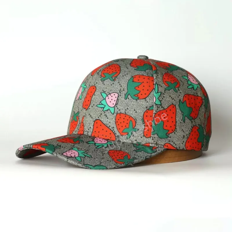 Groothandel Aardbei Baseball Cap Casquette Emmer Hoed Designer Heren Dames Hoeden voor Katoen Print Letters Casual Cactus Visser Caps Mode Hoge kwaliteit