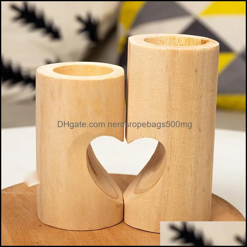 Candle Holders Home Decor Garden Wooden Sweet Heart Holder Wedding Decoration Of Table Candles Creative Wood Square Tea Lamp 63 P2 Drop De