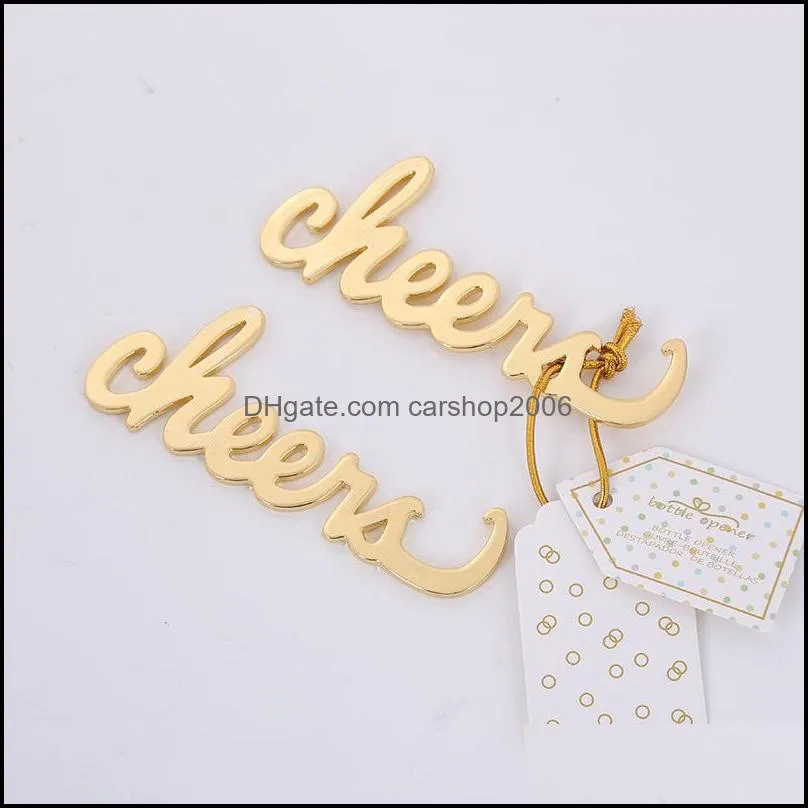 Cheers Shaped Pure Color Openers Kirsite Plated Gold Beer Bottle Opener Kitchen Necessary High Quality 1 8tb J2