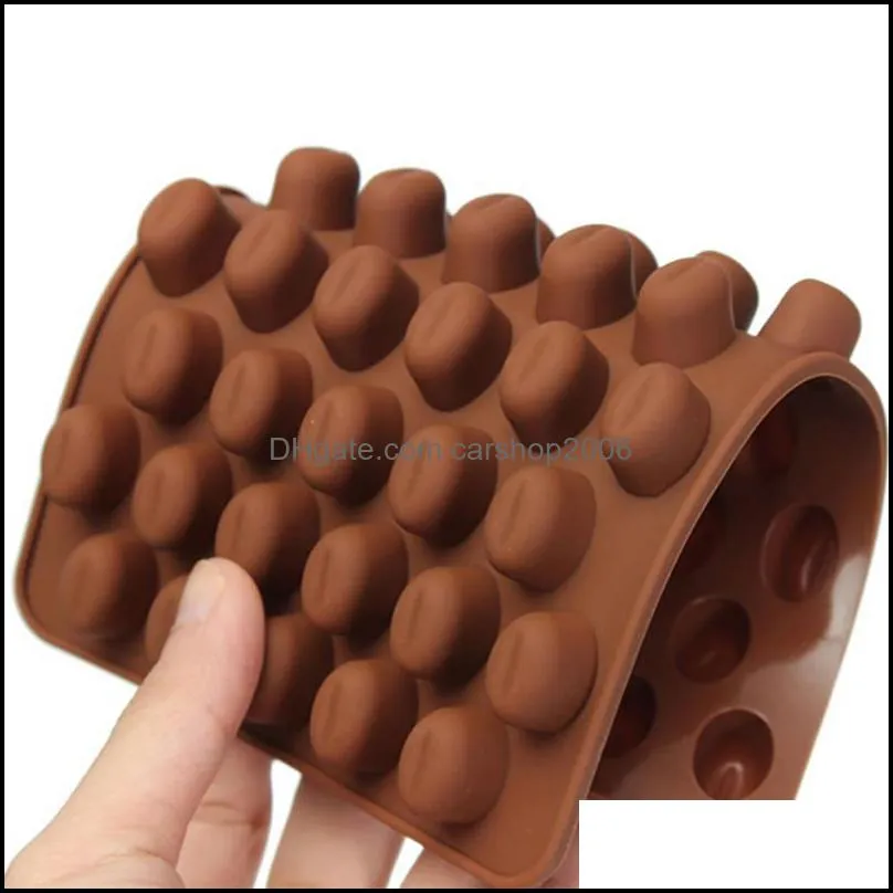 baking & pastry tools high quality chocolate mold silicone coffee beans mould candy cake sweets 55 cavity sugar mat for