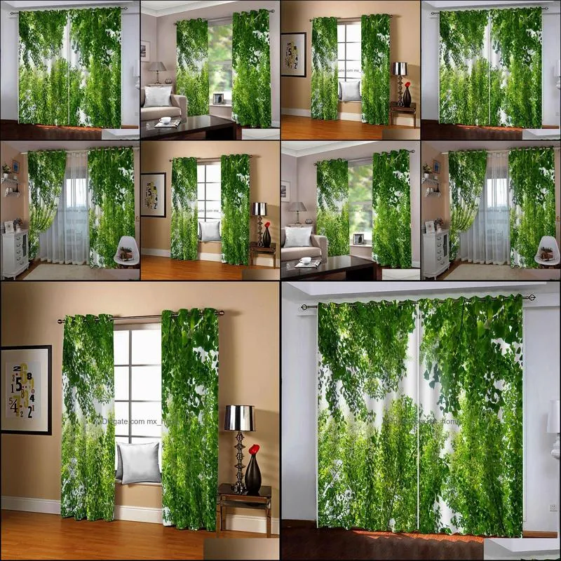 Custom green forest curtain Luxury Blackout 3D Curtains For Living room Bedding room Office blackout curtains