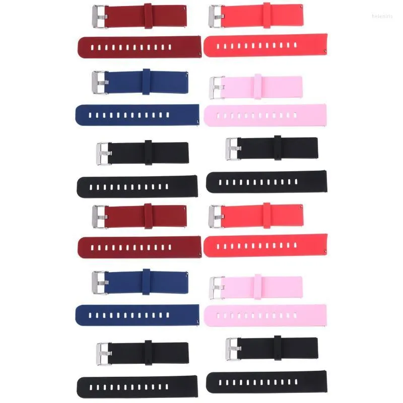 Watch Bands 12 Pcs 22mm Silicone Watchband Wrist Band Strap Replacement Compatible For Hele22