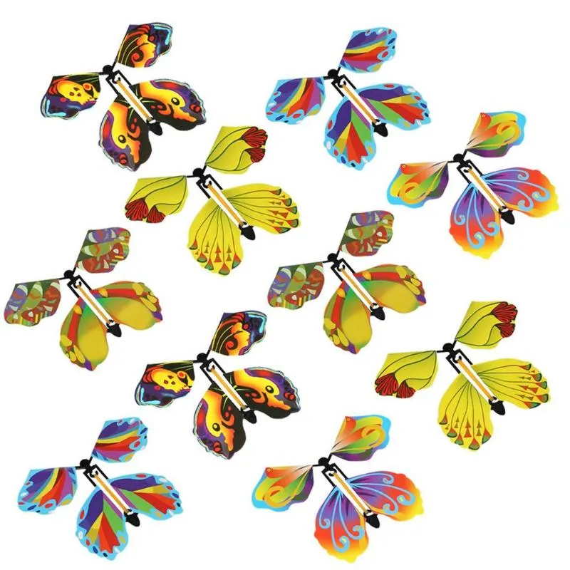 Objets décoratifs Figurines 10 Pcs Magique Papillon Volant Drôle Jouets Pour Enfants Mignon Dans Le Livre Fée Carte Enfants Cadeaux D'anniversaire
