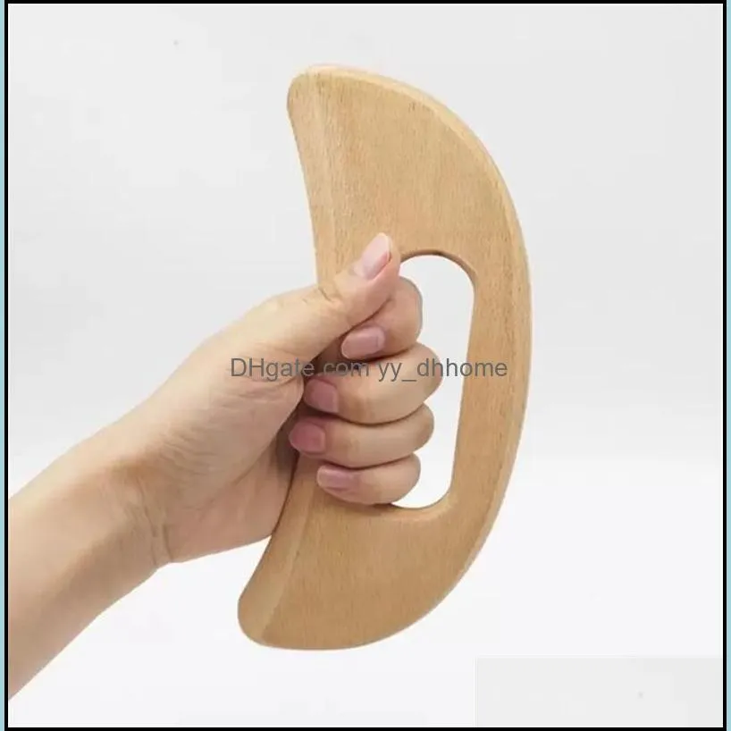 wooden lymphatic drainage massage tool handheld gua sha scraping paddle anti cellulite muscle pain relief paf12130