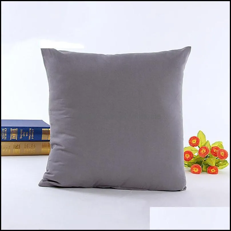 solid color pillow case polyester throw pillowcase cushion cover decor pillow case christmas decor gift 12 colors wq281