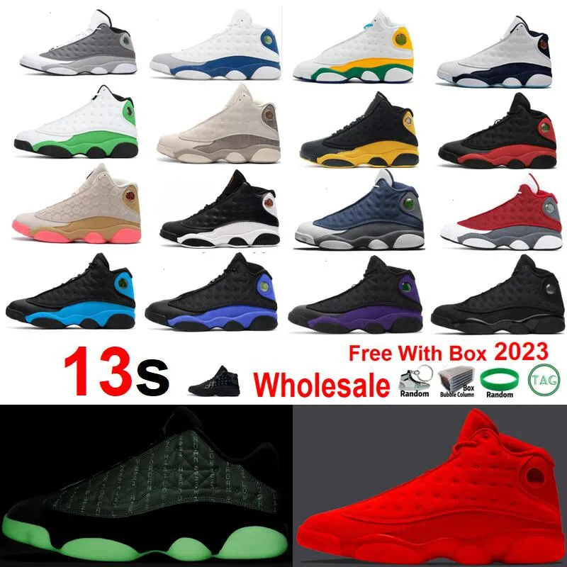 2023 Playoffs 13 Tênis de Basquete Azul Francês Diablo 13s Obsidian Brave Blue Singles Day Houndstooth Atmosphere Cinza Preto Gato Quadra Roxo Com Box Tênis Masculino