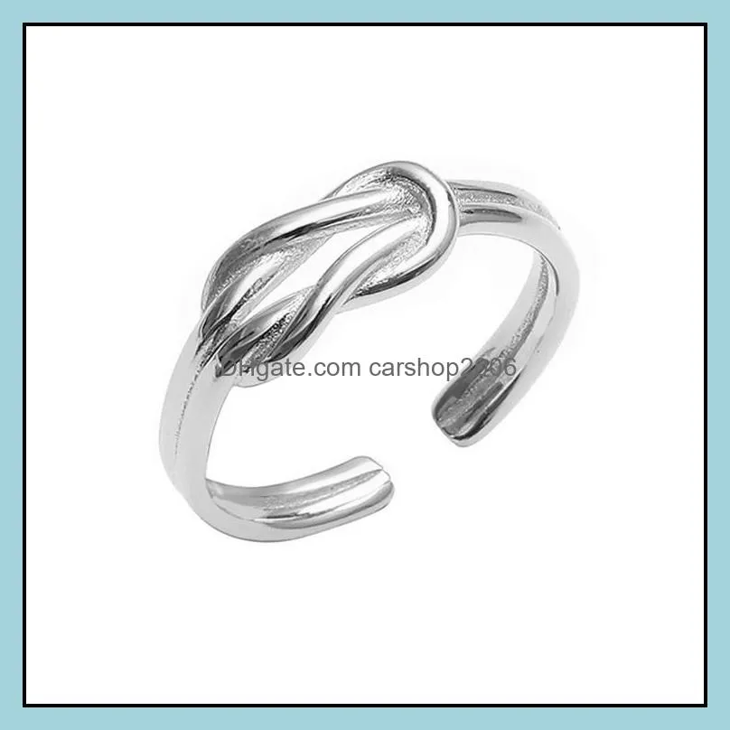 double twist knot knuckle ring minimalist gold silver color metal open adjustable ring fashion jewelry for women valentine