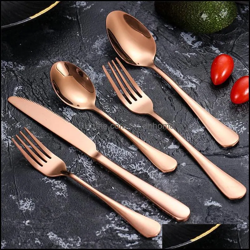 5 piece flatware cutlery set knife fork spoon dinner set dinnerware