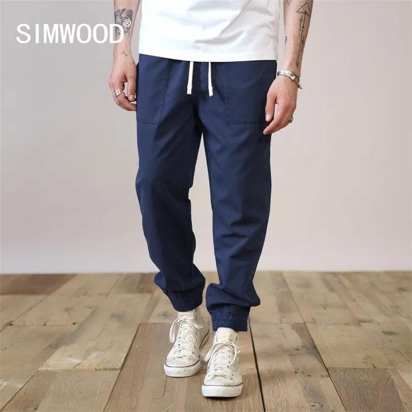 Spring Loose Tapered Drawstring Pants Men Ankle-Length Outdoor Wear Plus Size Trousers SK130637 220509
