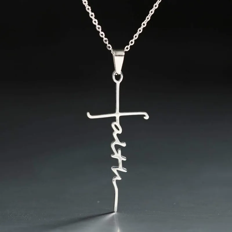 Troshänge halsband för kvinnor rostfritt stål tron ​​halsband 18 tum