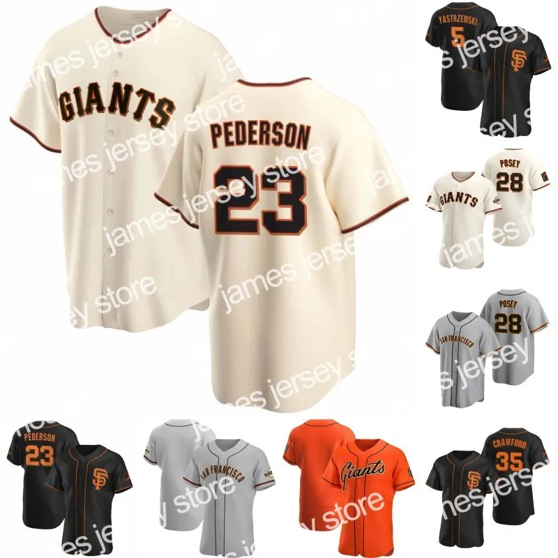 Nouveau maillot géant Joe Pederson Carlos Rodon Mike Yastrzemski Brandon Belt Crawford Jose Godoy Alex Wood Buster Posey Austin Dean Jaylin Davis