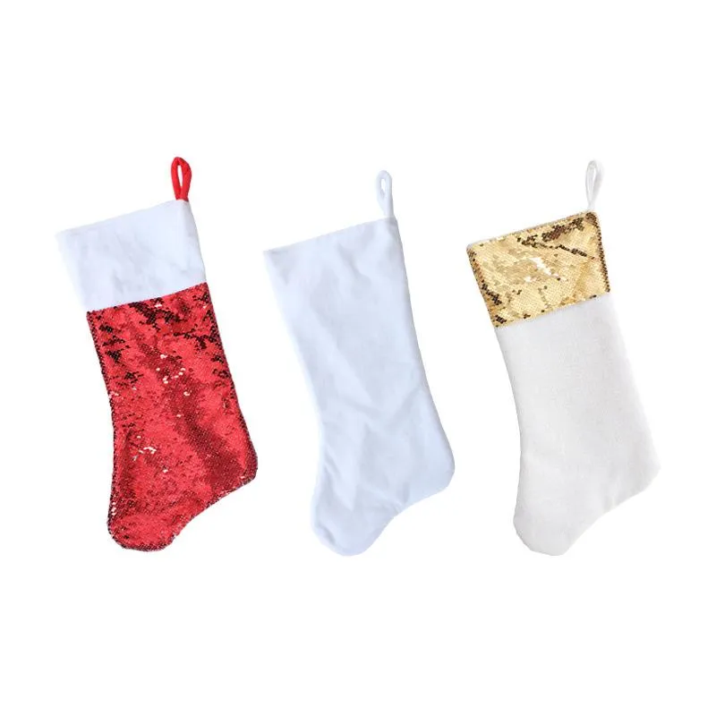 Christmas Stockings Sequins Hanging Bead Stocking Party Holiday Gift Spark Christmas Home Tree Decoration