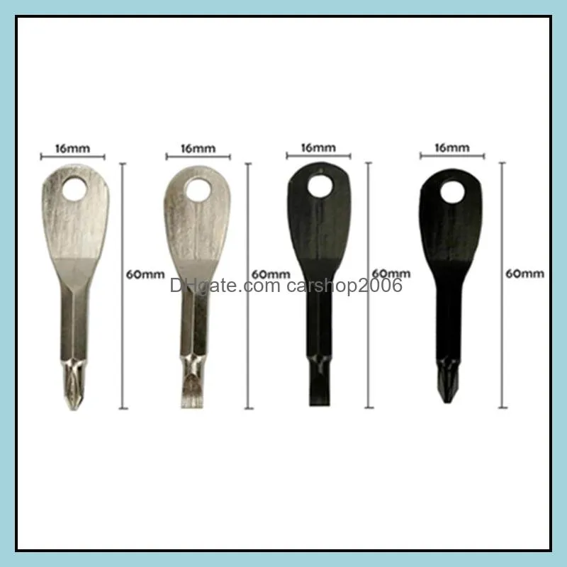 screwdrivers keychain outdoor stainless steel pocket tool slotted phillips screwdriver set edc outside multifunction key shape ring auto car