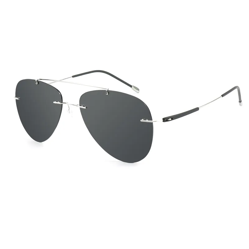 Lunettes de soleil de créateurs de luxe hommes Cadre de titane sans montée des lunettes de soleil polarisées pour les femmes conduisant les lunettes de mode colorées sans cadre UV400 UV400