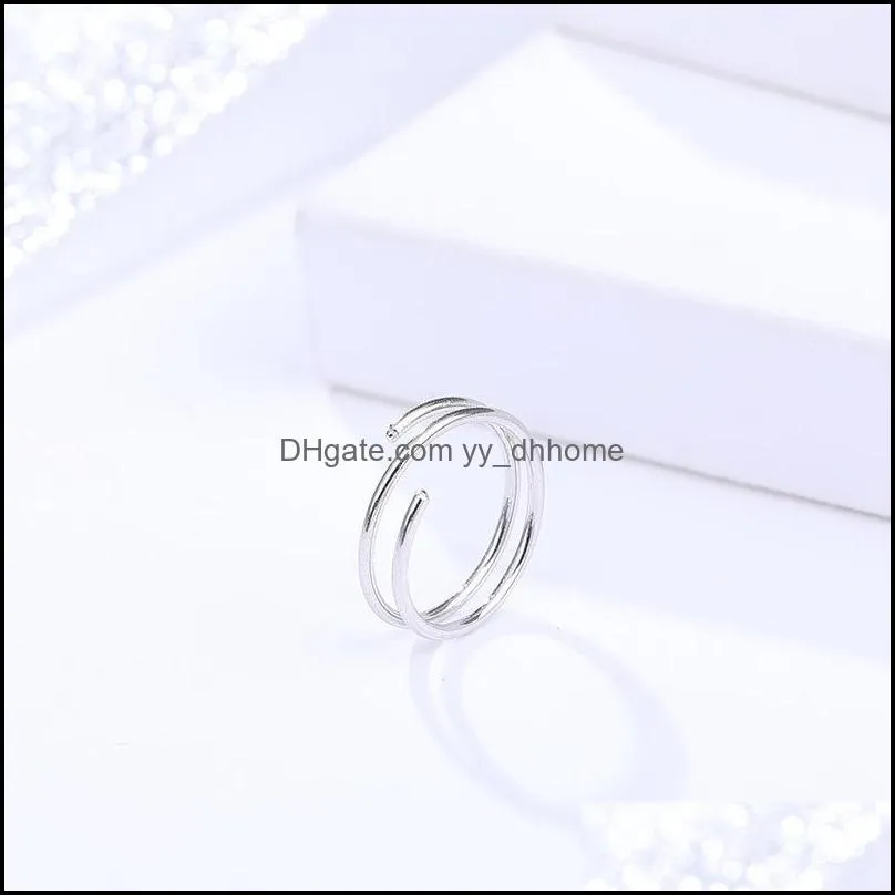 High-Quality S925 Sterling Silver Zircon Naive Female Ears Korean Fashion Single Earrings Simple All-match Circle Spiral Earring Hoop &