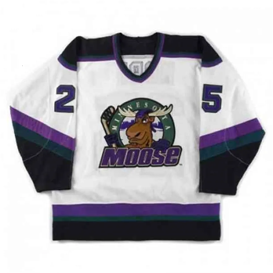 MThr 1994-95 Manitoba Moose 25 Stephane Morin Maillot de hockey sur glace pour hommes cousu personnalisé avec n'importe quel numéro et nom