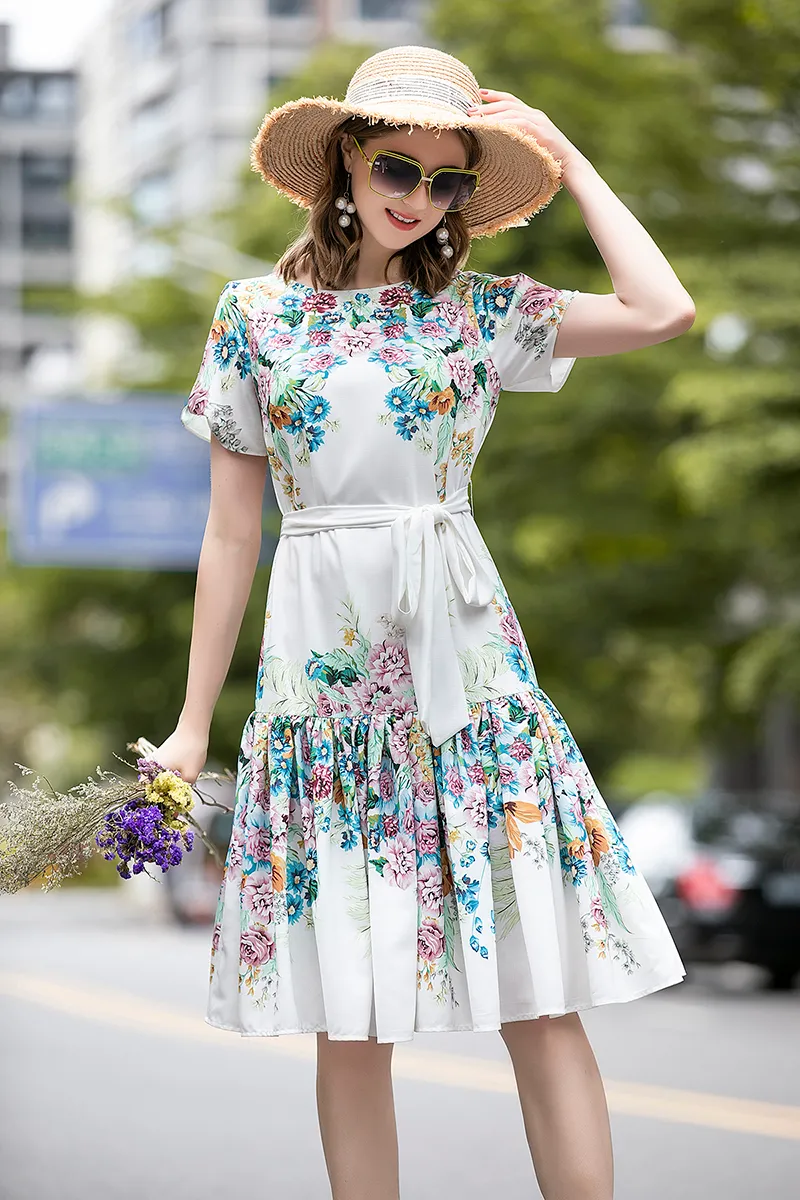 Casual Street Lace Up O Neck Short Sleeve Two Pieces